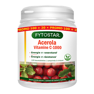Fytostar Acerola Vitamine C-1000 Kauwtabletten 120KTB