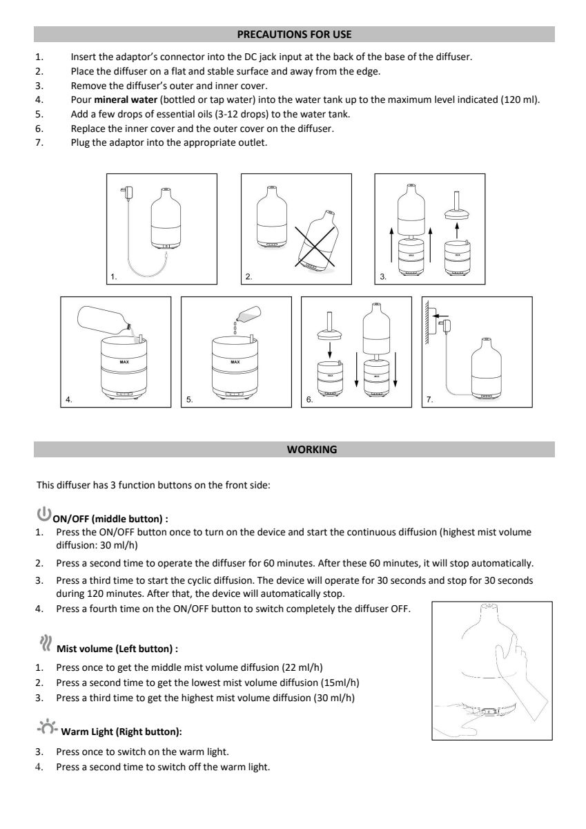 Empire Aroma Diffuser afbeelding van document #6, instructions