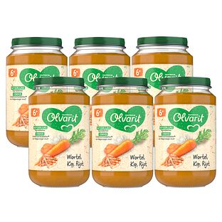 Olvarit 6m+ Wortel Kip Rijst 200GR Olvarit 6m+ Wortel Kip Rijst 200GR