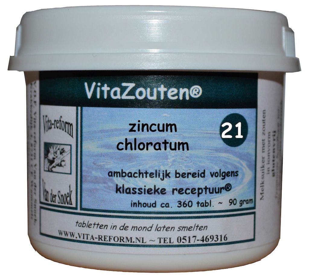 Vita Reform Van der Snoek Vitazouten Nr. 21 Zincum Chloratum Muriaticum 360TB