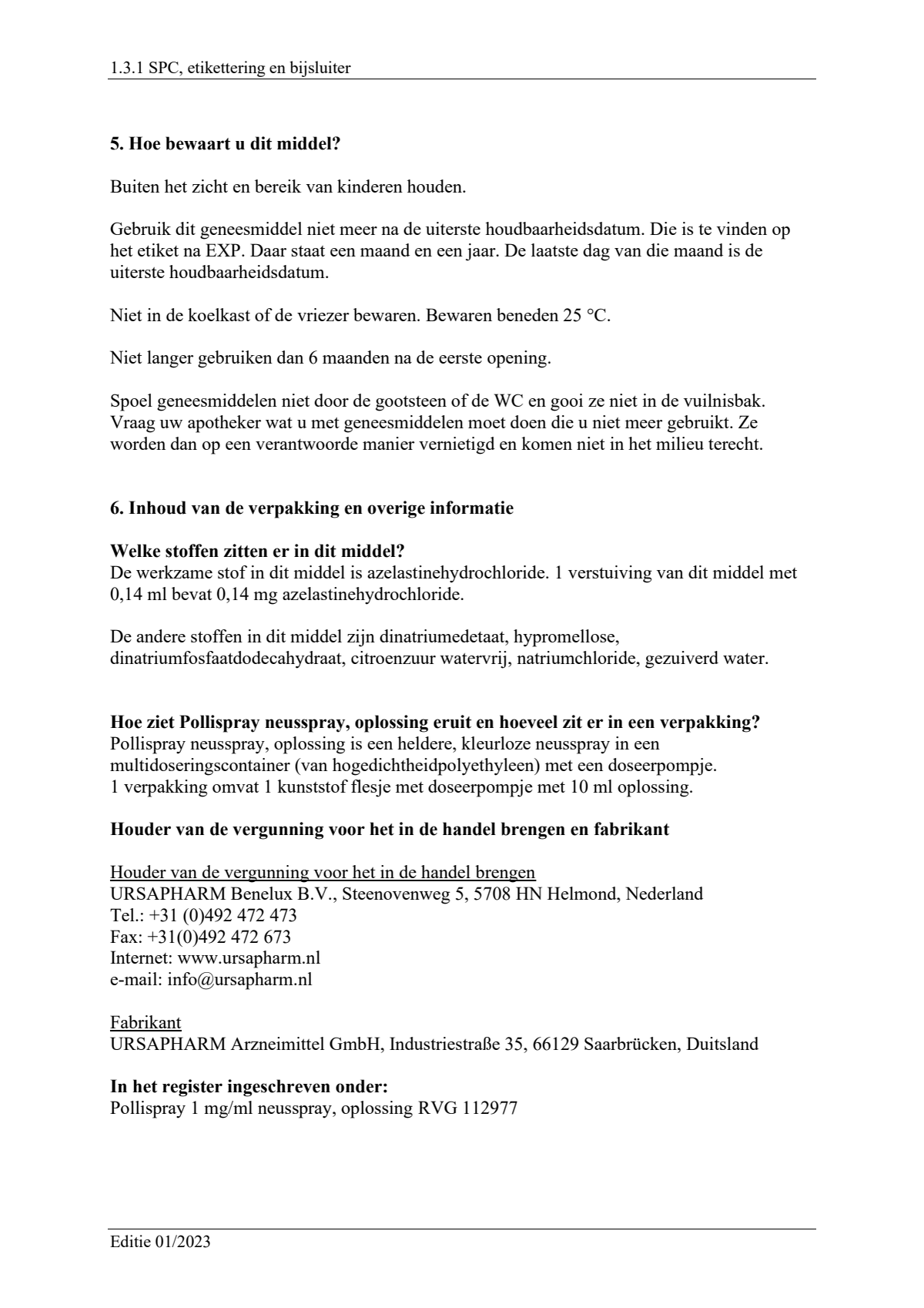 1mg/ml  Neusspray, oplossing afbeelding van document #5, leaflet