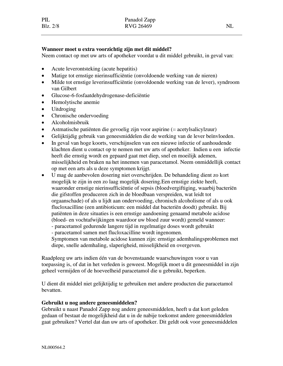 Zapp 500 mg Filmomhulde Tabletten afbeelding van document #2, leaflet