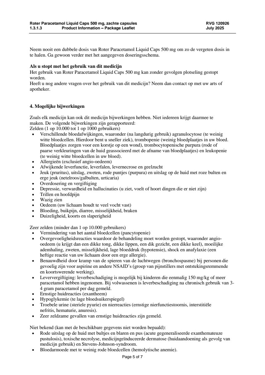 Paracetamol 500mg Liquid Caps afbeelding van document #5, leaflet