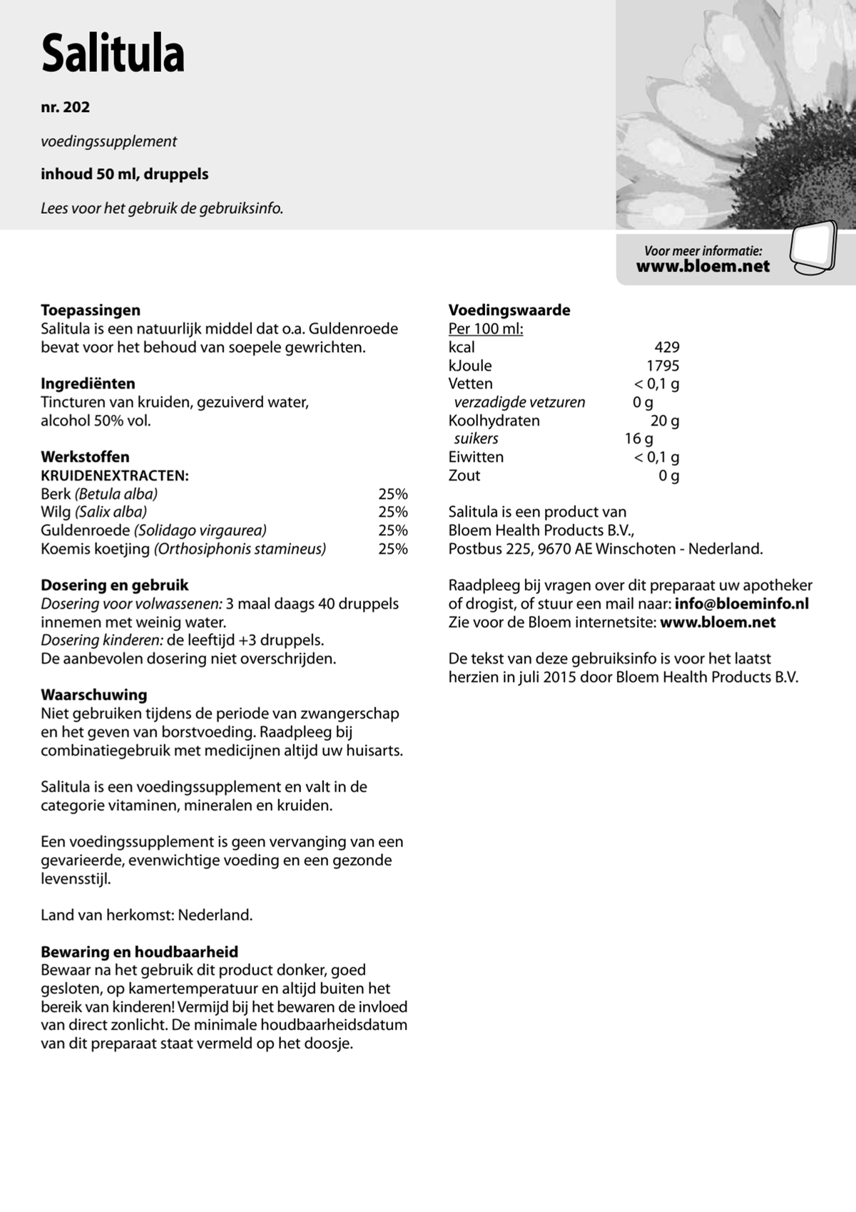Salitula Druppels afbeelding van document #1, instructions
