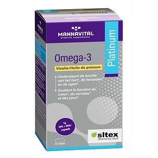 MannaVital Omega-3 Visolie Platinum Softgels 60SG MannaVital Omega-3 Visolie Platinum Softgels 60SG