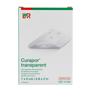 Lohmann & Rauscher Curapor Transparant wondverband 7x5cm 5ST Lohmann & Rauscher Curapor Transparant wondverband 7x5cm 5ST
