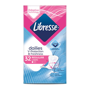 Libresse Dailies V-Protection Regular Inlegkruisjes 32ST