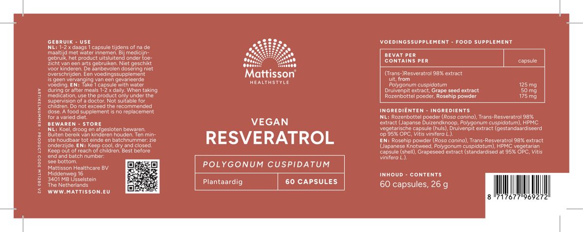 Ultimate Resveratrol 98% afbeelding van document #1, label