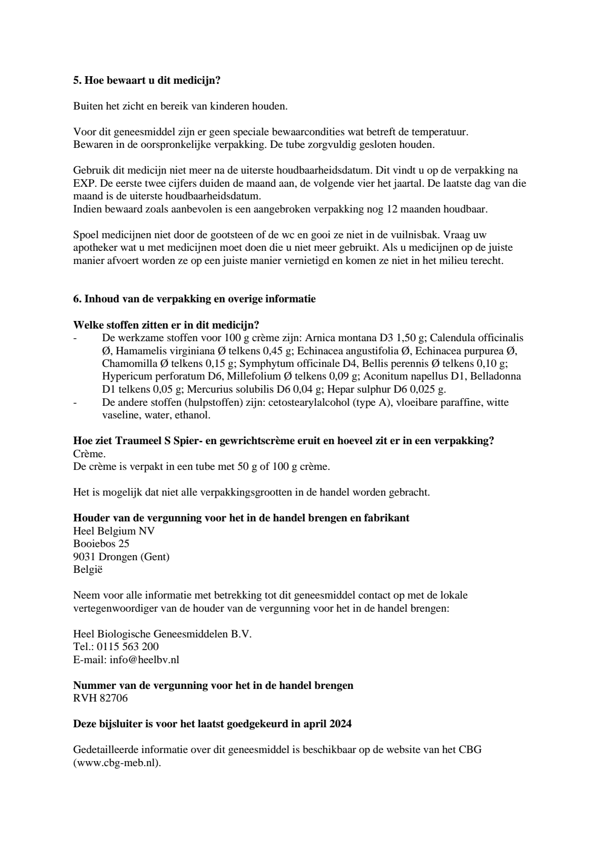 Traumeel S Creme afbeelding van document #3, leaflet