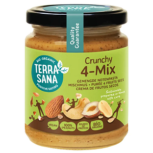 TerraSana Gemengde Notenpasta Crunchy 4-Mix 250GR