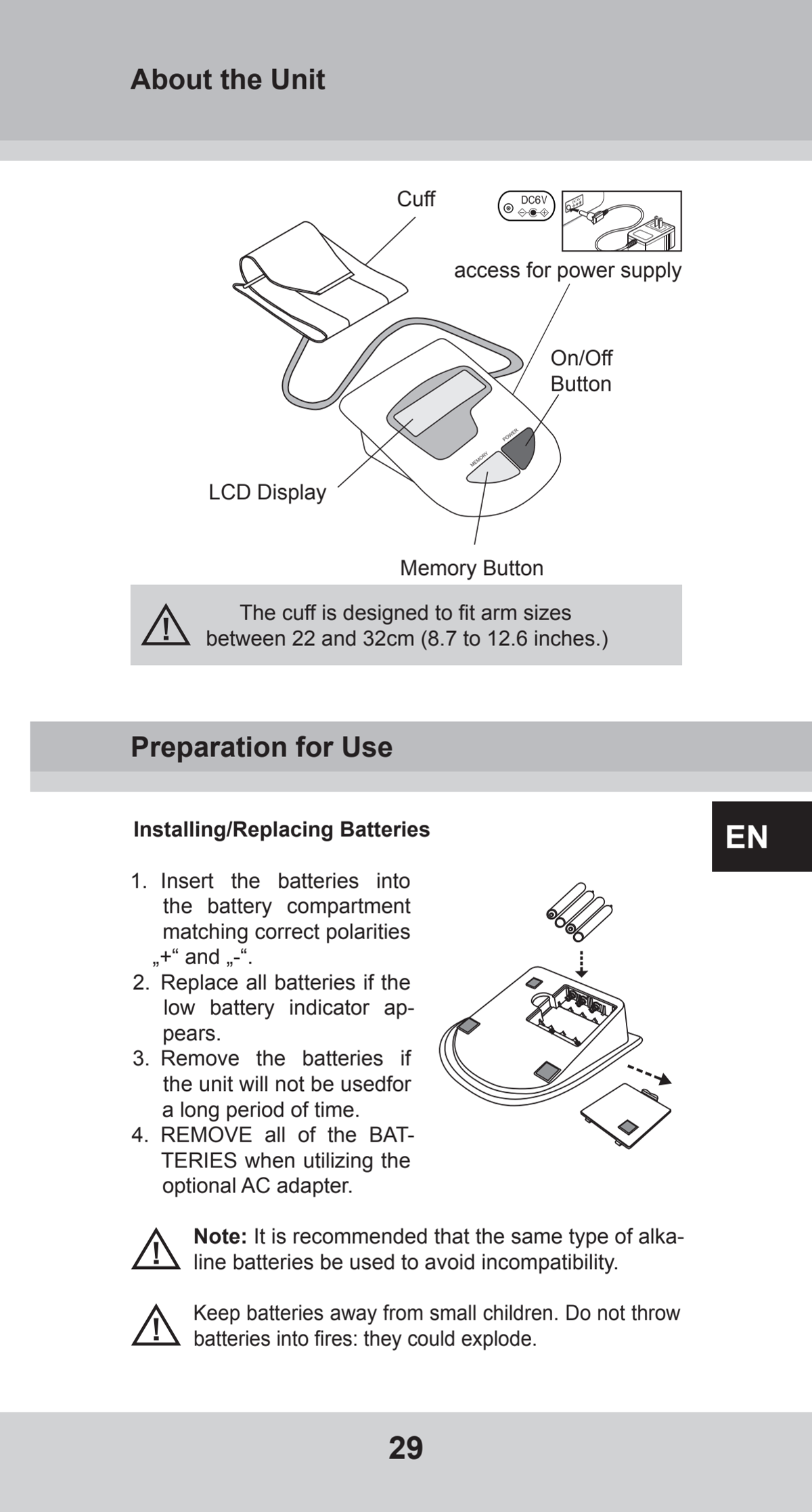 Bovenarm Bloeddrukmeter Desktop afbeelding van document #29, instructions