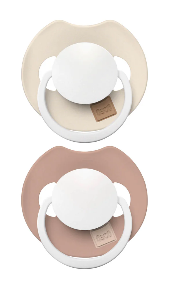 Difrax LOVI Fopspeen Dynamisch 18m+ Prime Glow Ivory Blush afbeelding 1
