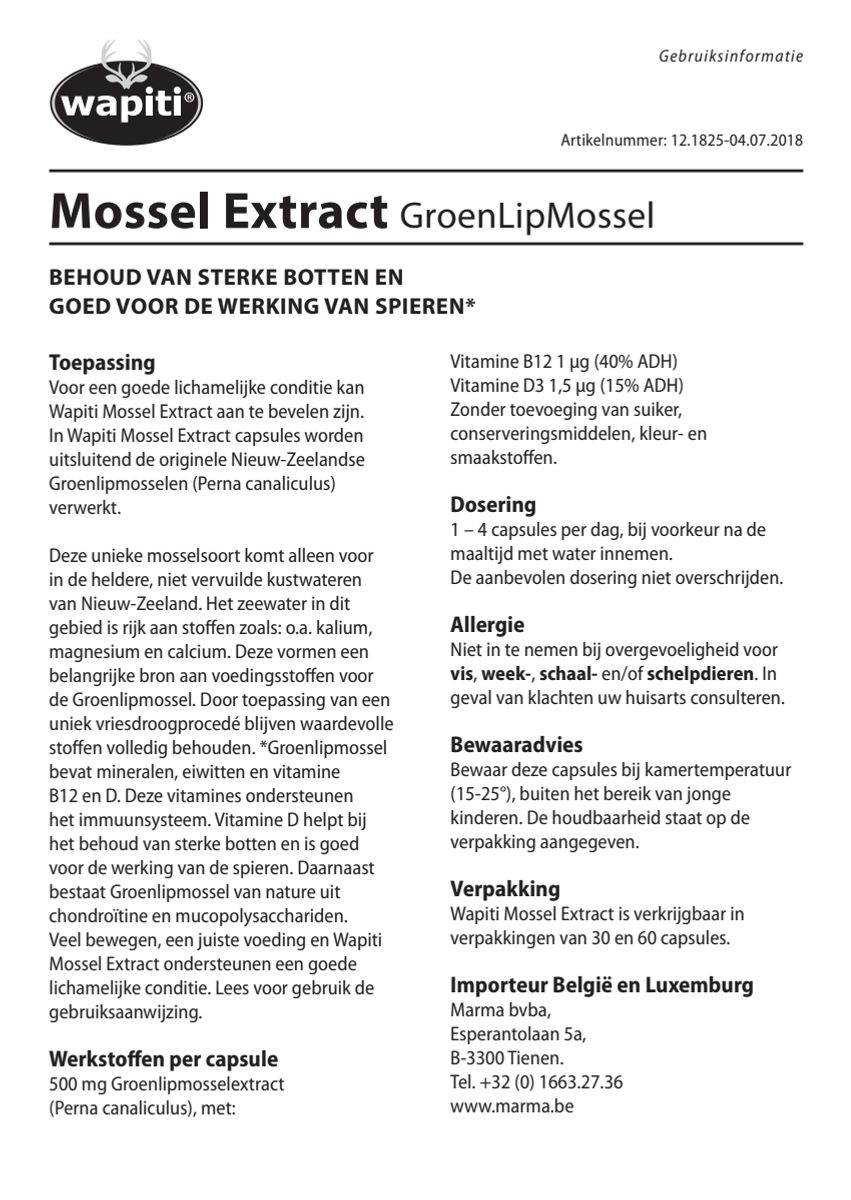 Mossel Extract Capsules afbeelding van document #1, instructions