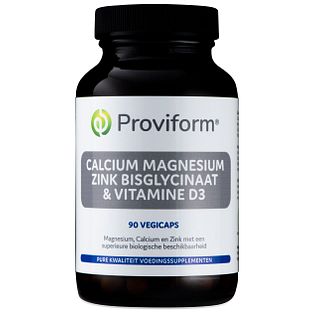 Proviform Calcium Magnesium Zink Bisglycinaat & D3 Vegicaps 90VCP