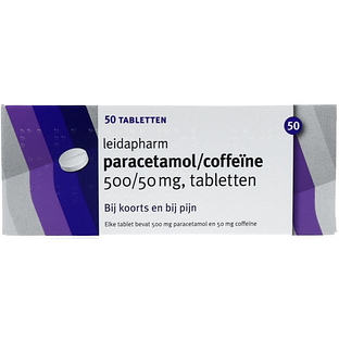 Leidapharm Paracetamol Coffeine Tabletten 50TB Leidapharm Paracetamol Coffeine Tabletten 50TB