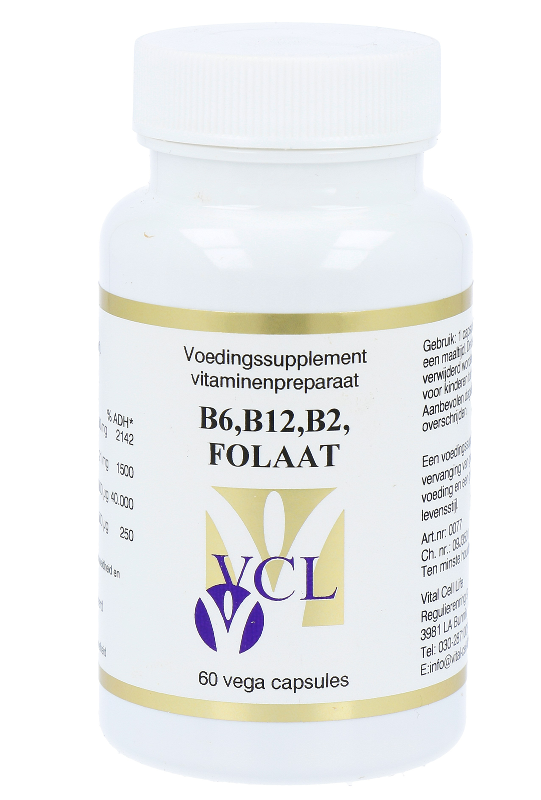 Vital Cell Life B6 B12 B2 Foliumzuur Capsules 60CP