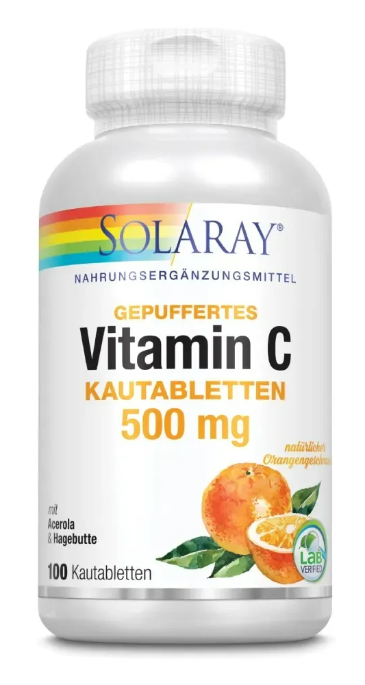 Solaray Vitamine C Gebufferd Kauwtabletten 100KTB