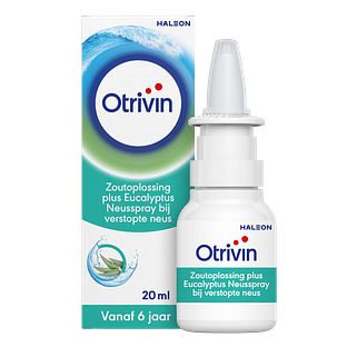Otrivin Zoutoplossing Plus Eucalyptus Neusspray bij een verstopte neus 20ML Otrivin Zoutoplossing Plus Eucalyptus Neusspray bij een verstopte neus 20ML