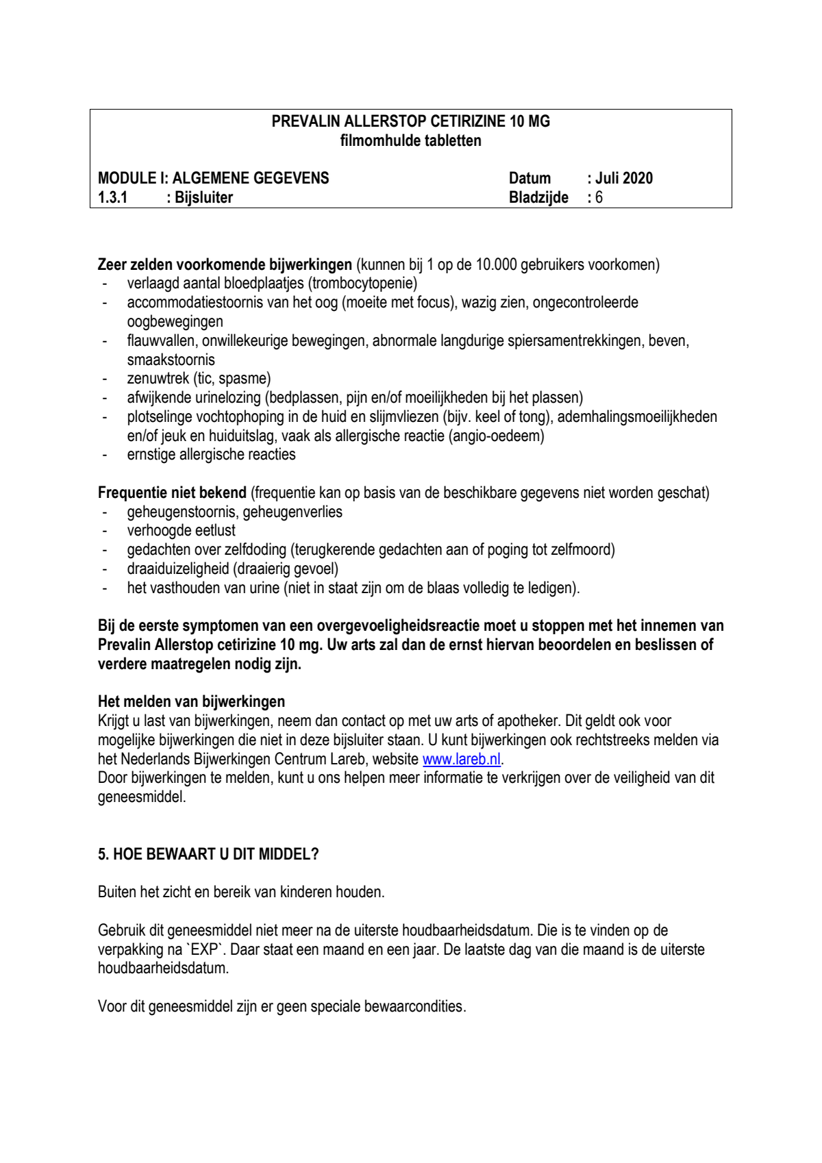 Allerstop 10mg Hooikoorts Tabletten afbeelding van document #6, leaflet