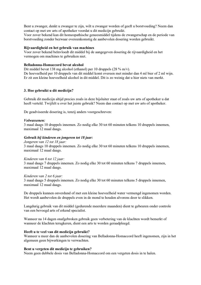 Belladonna-Homaccord afbeelding van document #2, leaflet