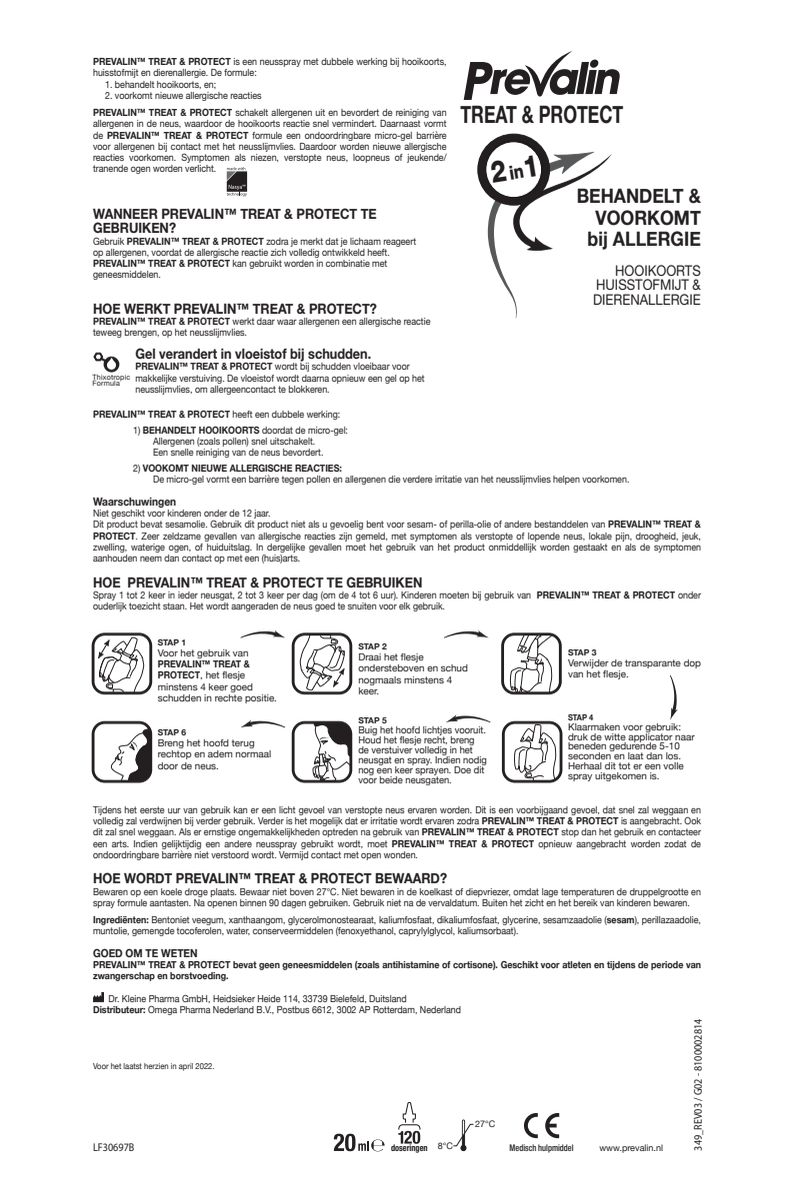Treat & Protect Neusspray afbeelding van document #1, instructions