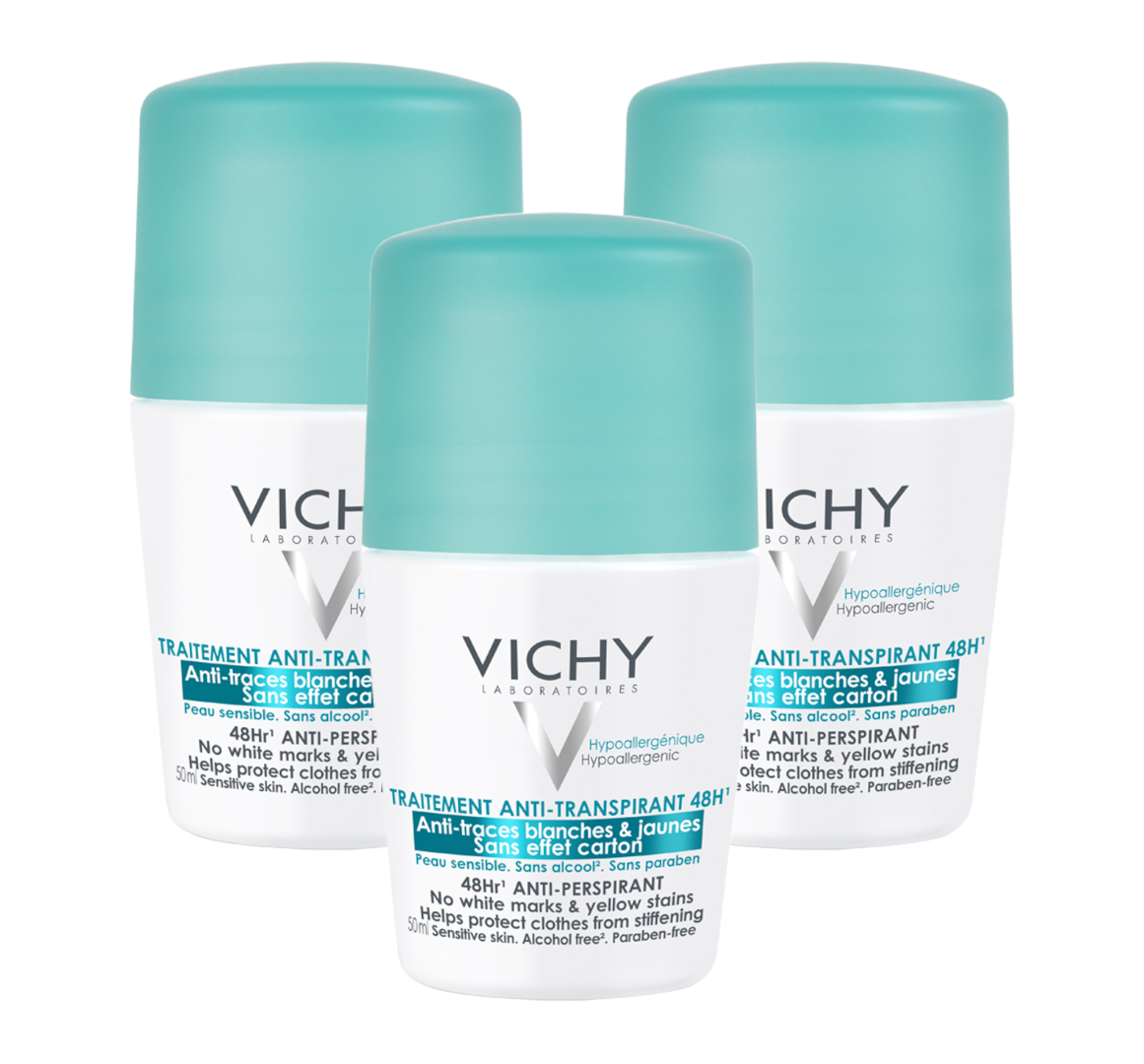Vichy Anti-Transpiratie Anti-Witte en Gele Vlekken Roller 48 uur - Multiverpakking afbeelding 1