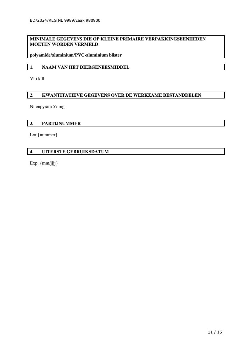 Vlo Kill Tabletten Grote Honden afbeelding van document #11, leaflet