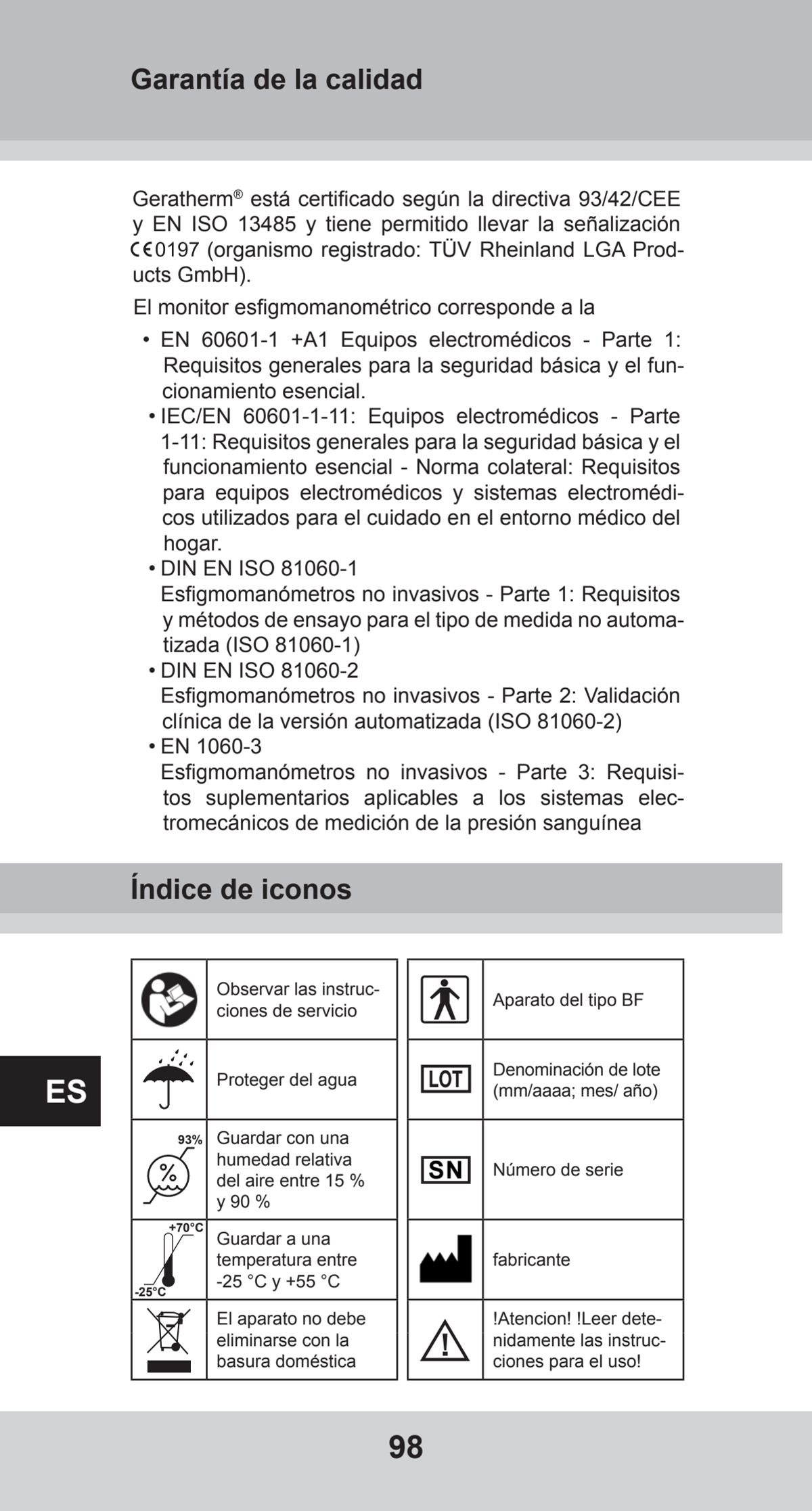 Bovenarm Bloeddrukmeter Desktop afbeelding van document #98, instructions