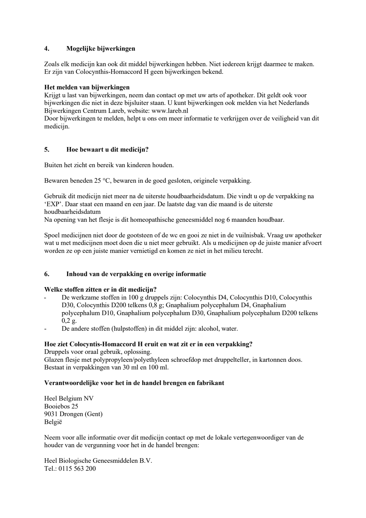 Colocynthis Homaccord afbeelding van document #3, leaflet