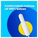 Tampax Super Plus Tampons Met Kartonnen Inbrenghuls 20ST Blauwe achtergrond met tampon, toplaag