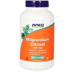 NOW Magnesium Citraat 200mg Tabletten 250TB NOW Magnesium Citraat 200mg Tabletten 250TB