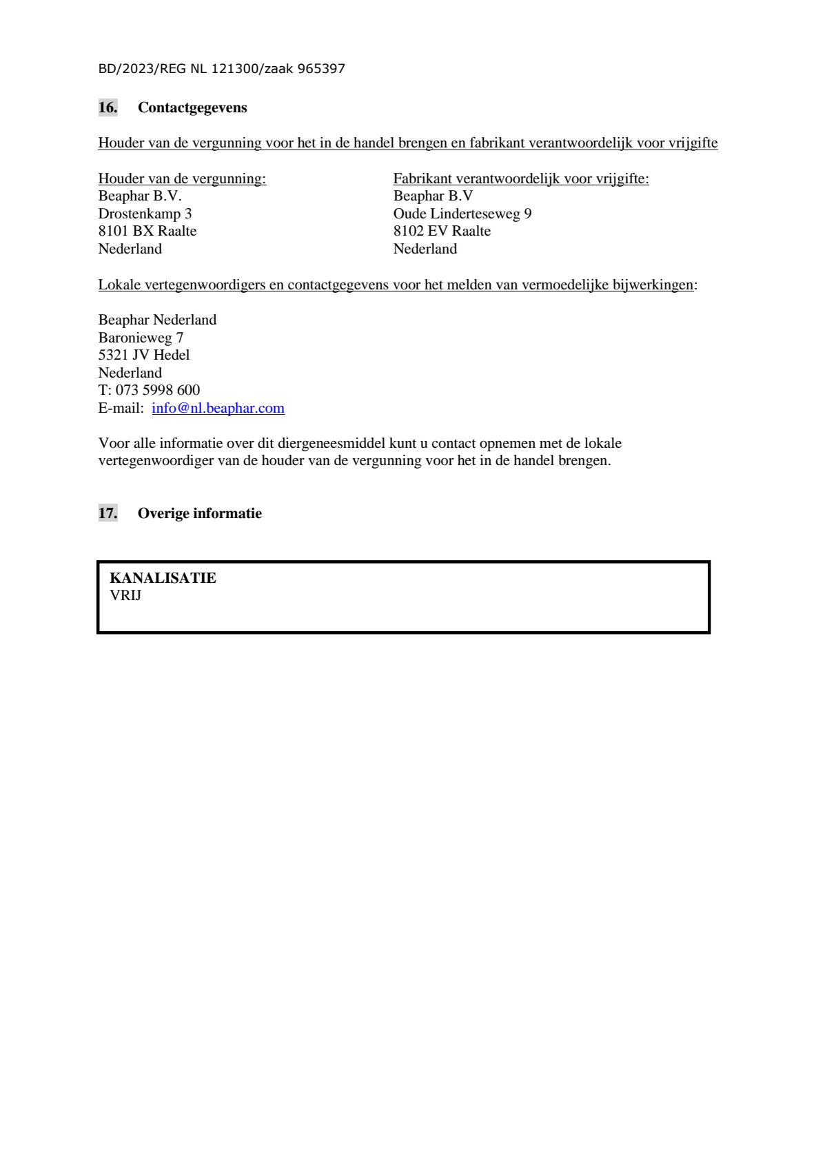 Canishield Halsband Kleine en Middelgrote Honden afbeelding van document #17, leaflet