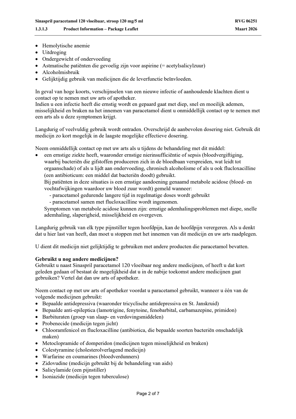 Paracetamol 120 Vloeibaar afbeelding van document #2, leaflet