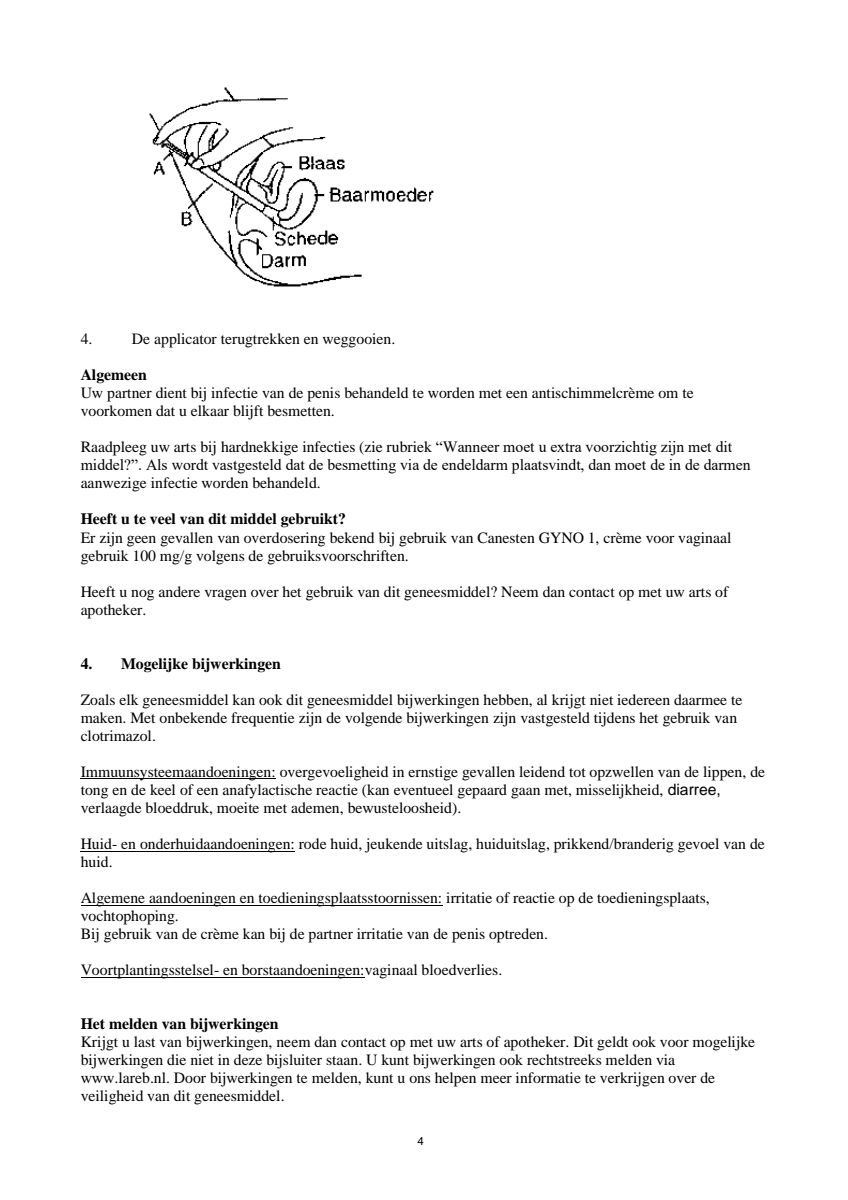 Canesten GYNO 1 Crème - 1 daagse behandeling afbeelding van document #4, leaflet