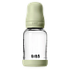 BIBS Glas Latex Slow Flow Babyfles 0+ Maanden Sage 1ST Babyfles met dop erop BIBS Glas Latex Slow Flow Babyfles 0+ Maanden Sage 1ST Babyfles met dop erop
