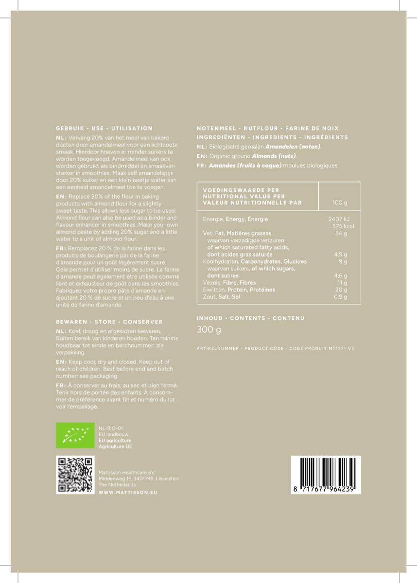 Biologische Amandelmeel afbeelding van document #1, label