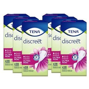 TENA Discreet Ultra Mini Inlegkruisjes Multi-verpakking 6x28ST