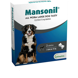 Mansonil All Worm Large Dog Tasty Tabletten 2TB Mansonil All Worm Large Dog Tasty Tabletten 2TB