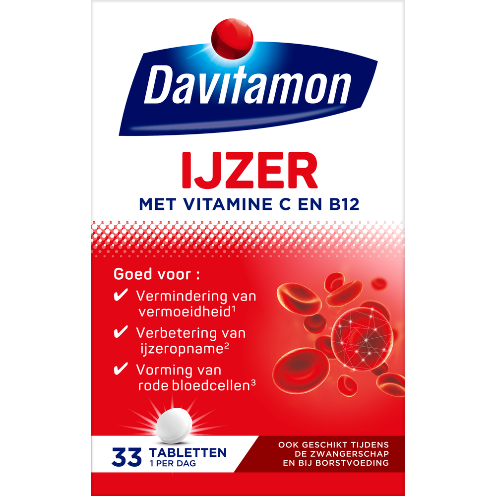 Davitamon IJzer met Vitamine C en B12 Tabletten 33TB