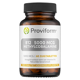 Proviform B12 5000mcg Methylcobalamine Zuigtabletten 60ZTB Proviform B12 5000mcg Methylcobalamine Zuigtabletten 60ZTB