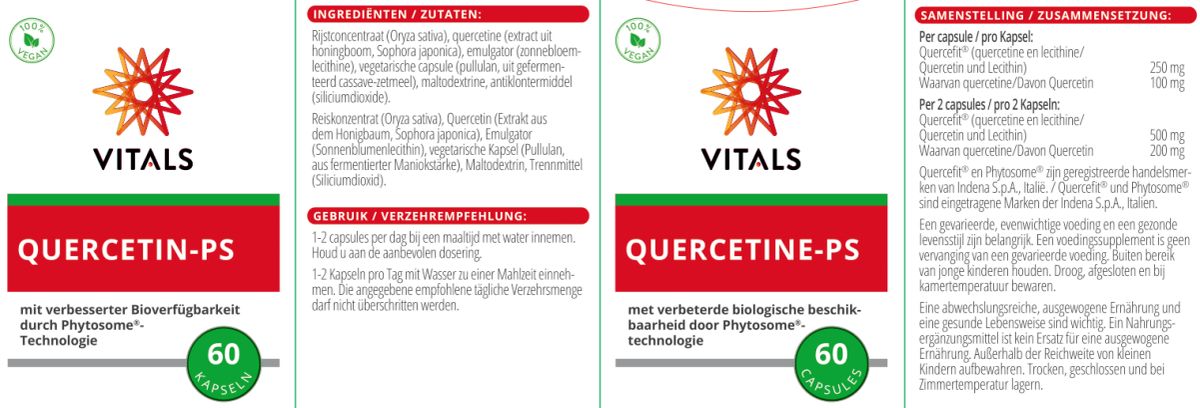 Quercetine-PS Capsules afbeelding van document #1, label