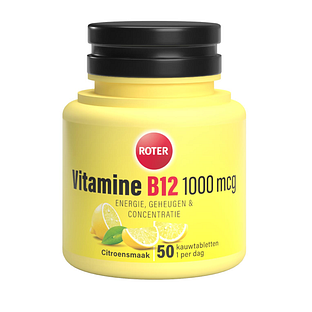 Roter Vitamine B12 1000mcg Citroensmaak Kauwtabletten 50TB Roter Vitamine B12 1000mcg Citroensmaak Kauwtabletten 50TB