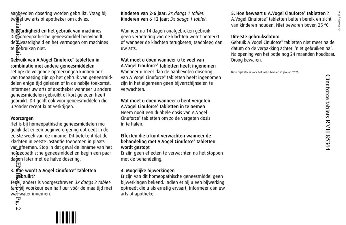 Cinuforce Tabletten afbeelding van document #2, leaflet