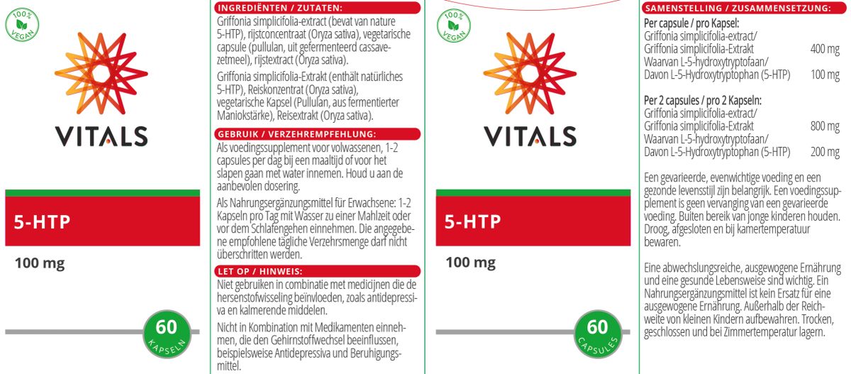 5-HTP Capsules afbeelding van document #1, label