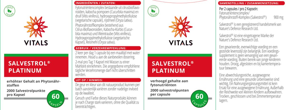 Salvestrol Platinum Capsules afbeelding van document #1, label