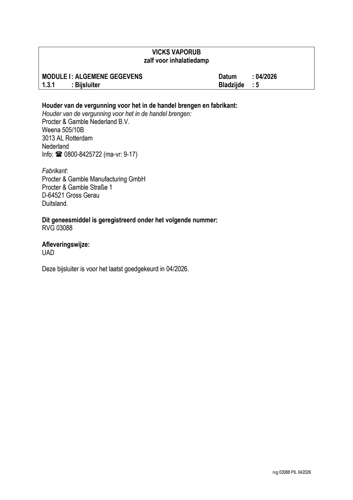 Vaporub Pot afbeelding van document #5, leaflet