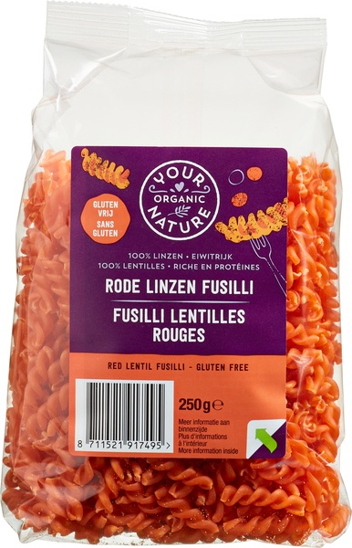 Your Organic Nature Rode Linzen Fusilli afbeelding