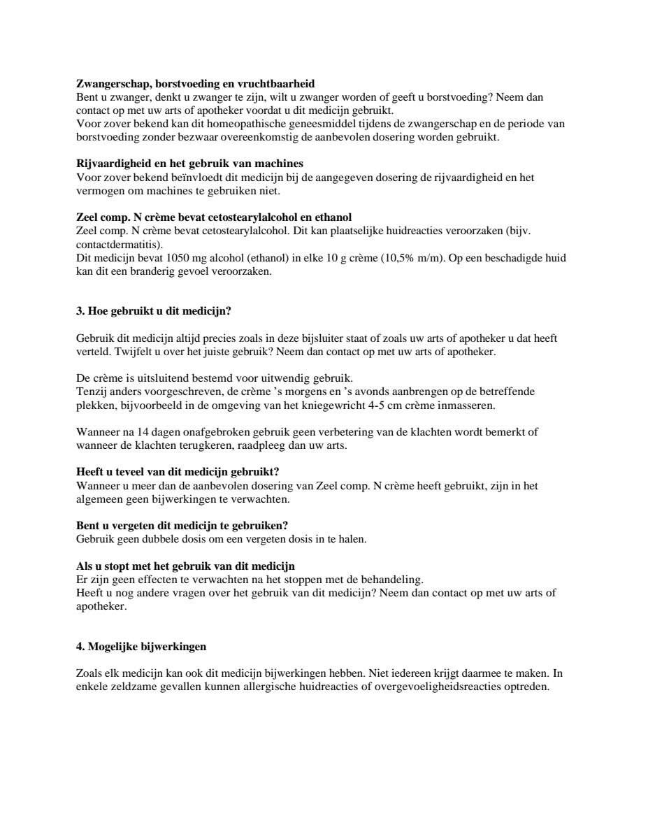 Zeel Compositum N Creme afbeelding van document #2, leaflet