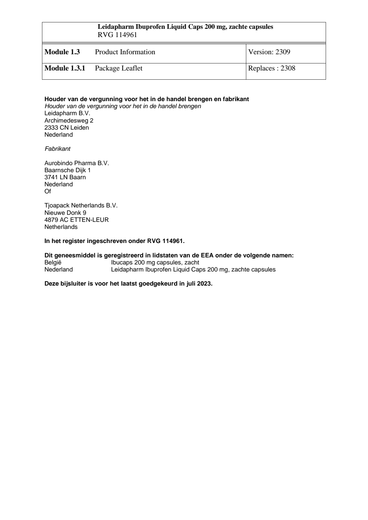 Ibuprofen 200mg Liquid Capsules afbeelding van document #11, leaflet