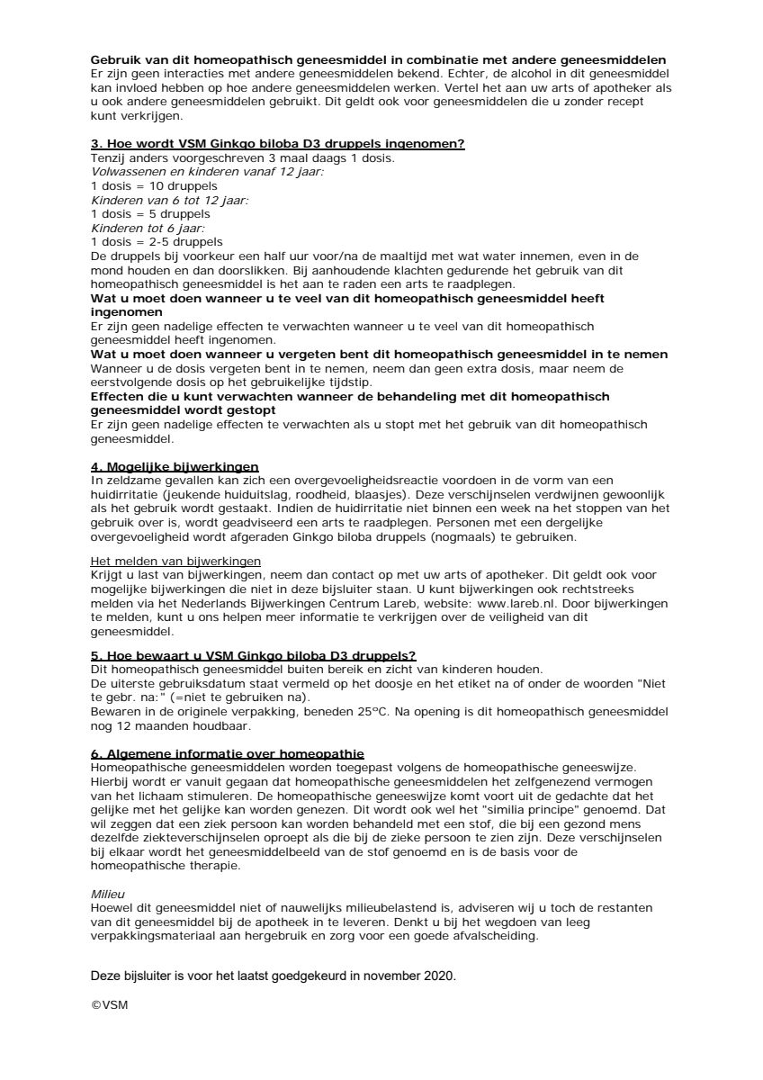 Ginkgo Biloba Oer afbeelding van document #7, leaflet